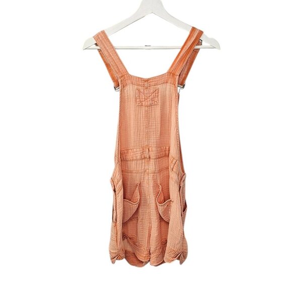 Anthropologie Pilcro Gauze Micro Overalls, Orange, Romper, Jumpsuit, Size 14 - Picture 2 of 14
